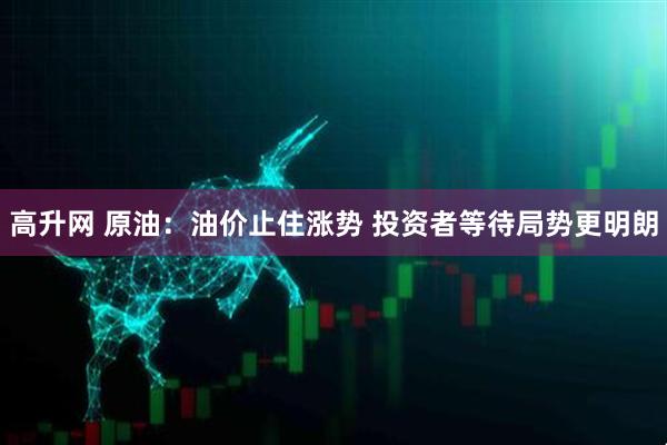 高升网 原油：油价止住涨势 投资者等待局势更明朗