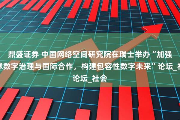 鼎盛证券 中国网络空间研究院在瑞士举办“加强全球数字治理与国际合作,构建包容性数字未来”论坛_社会